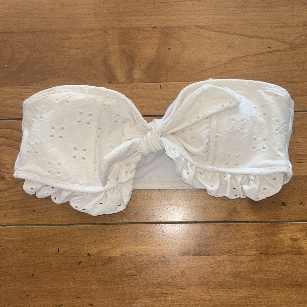 White Eyelet Bandeau Top